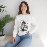 Merry Christmas Crewneck Sweatshirt — Festive Tree Holiday Pullover