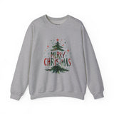 Merry Christmas Crewneck Sweatshirt — Festive Tree Holiday Pullover