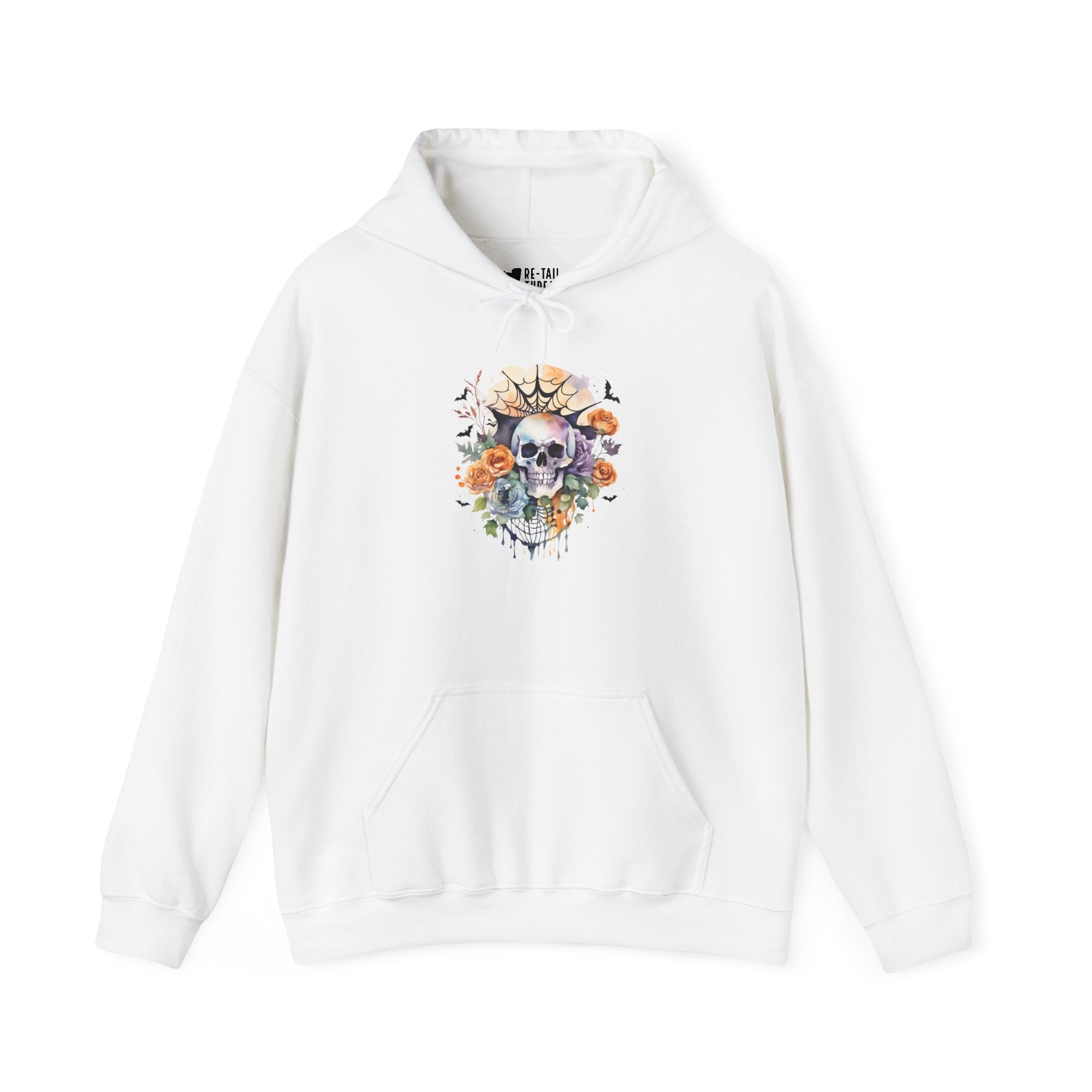 Halloween Hoodie: Skull and Flowers