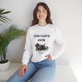 “Zero Fluffs Given” Cat Crewneck Sweatshirt — Funny Holiday Cat Lover Pullover