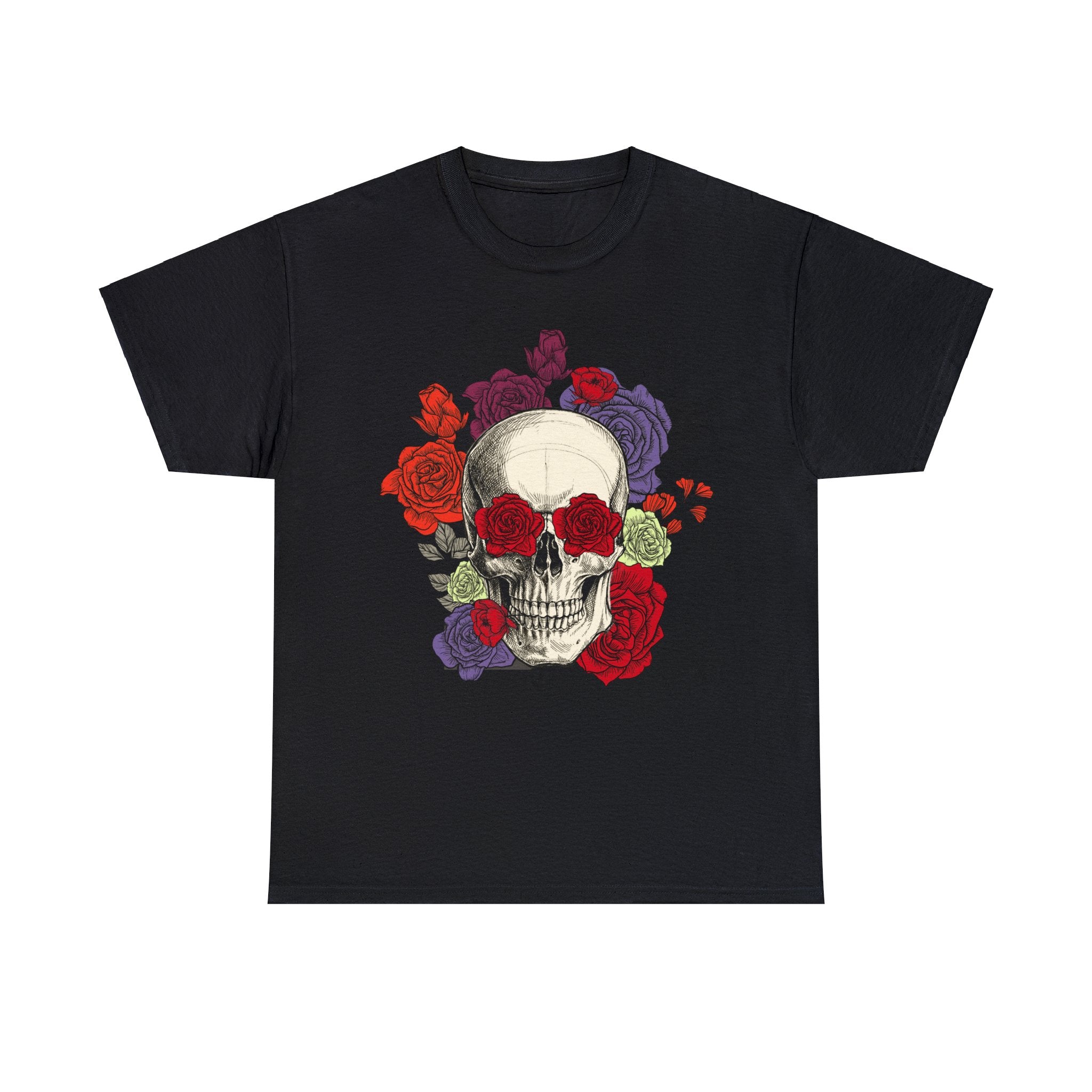 Skull T-Shirt: Skull with Roses