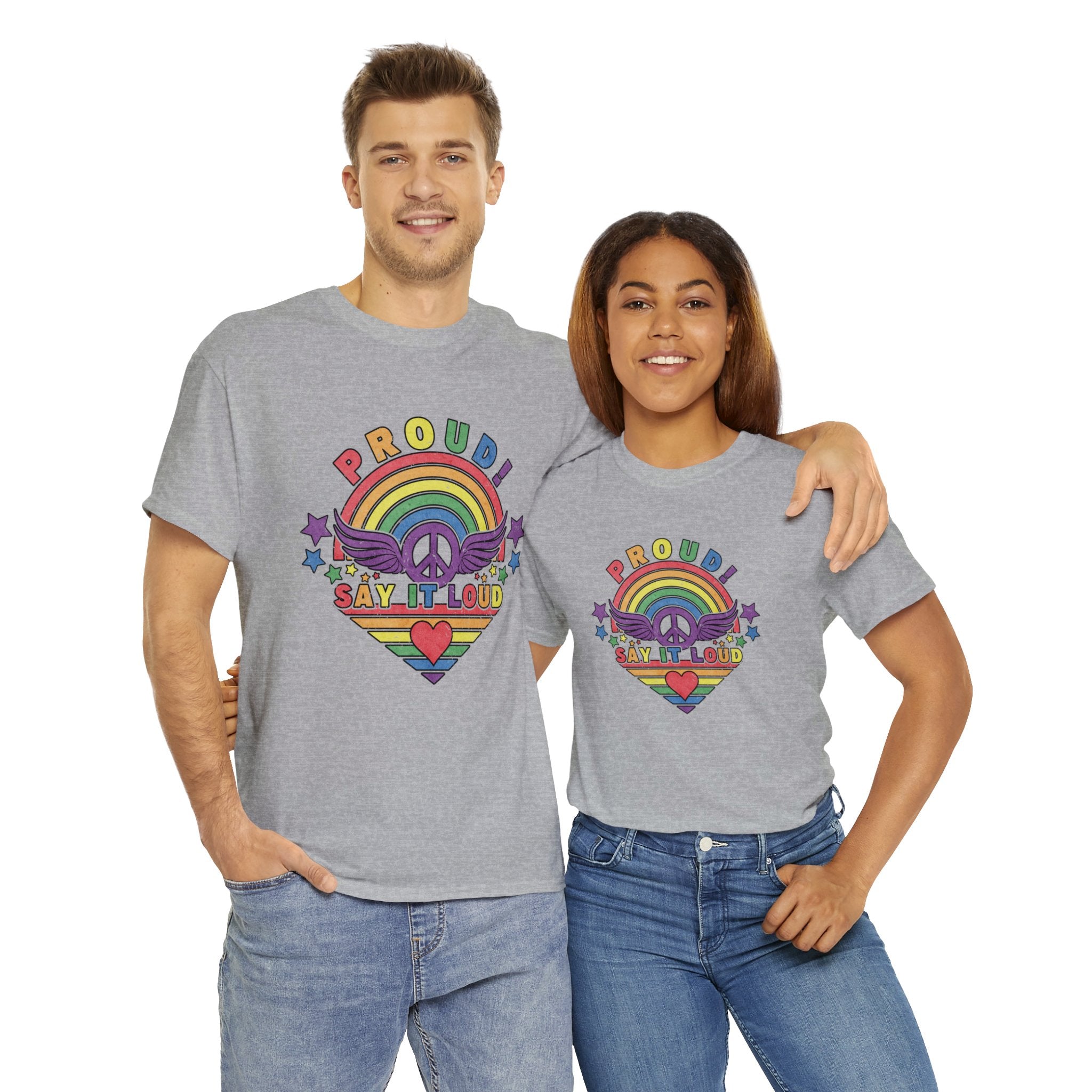 PRIDE T-Shirt: Say it Loud PRIDE Colors