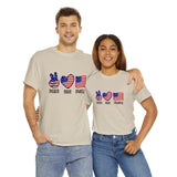 4th of July T-Shirt: Peace Love America