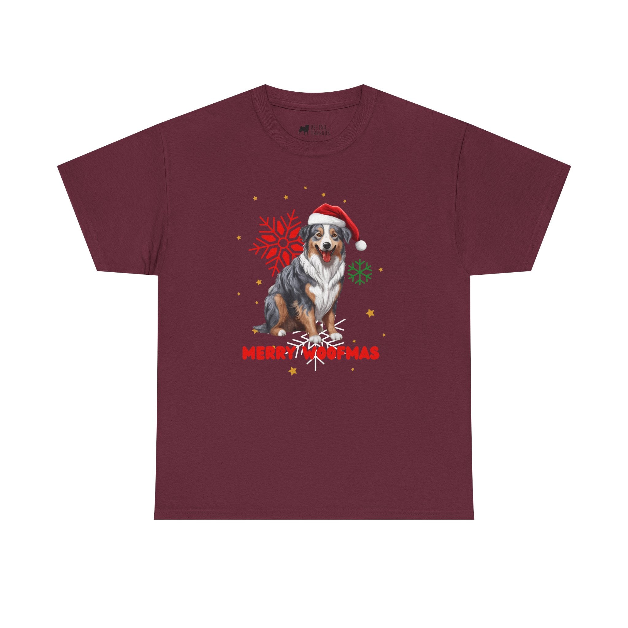 Christmas T-Shirt: Santa Hat Australian Shepard