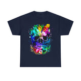 Skull T-Shirt: Watercolor & Flowers Skull