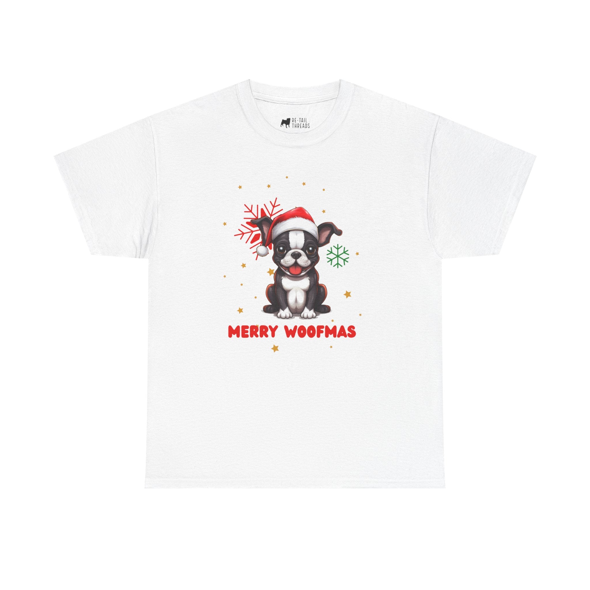 Christmas T-Shirt: Santa Hat Boston Terrier