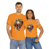 Skull T-Shirt: Skull and Sunflowers