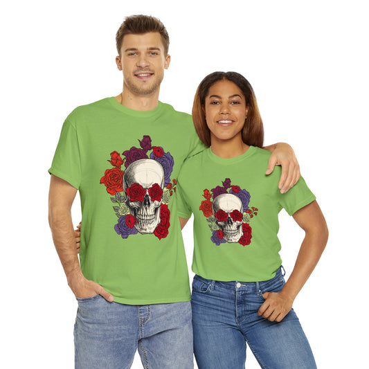Skull T-Shirt: Skull with Roses