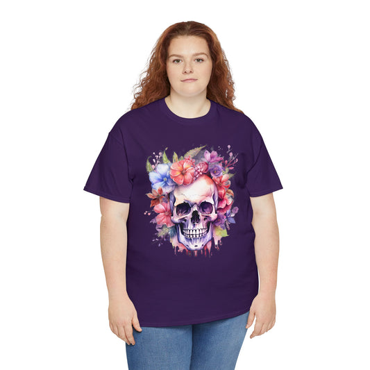 Skull T-Shirt: Skull with Flowers #2