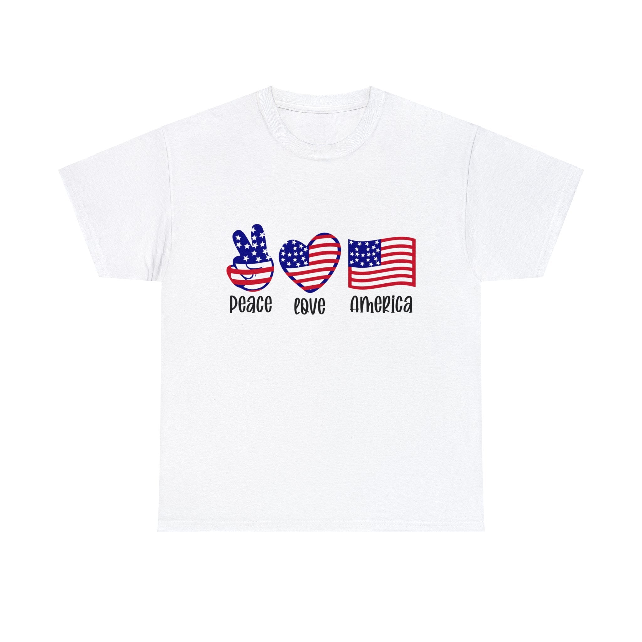 4th of July T-Shirt: Peace Love America