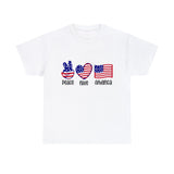 4th of July T-Shirt: Peace Love America