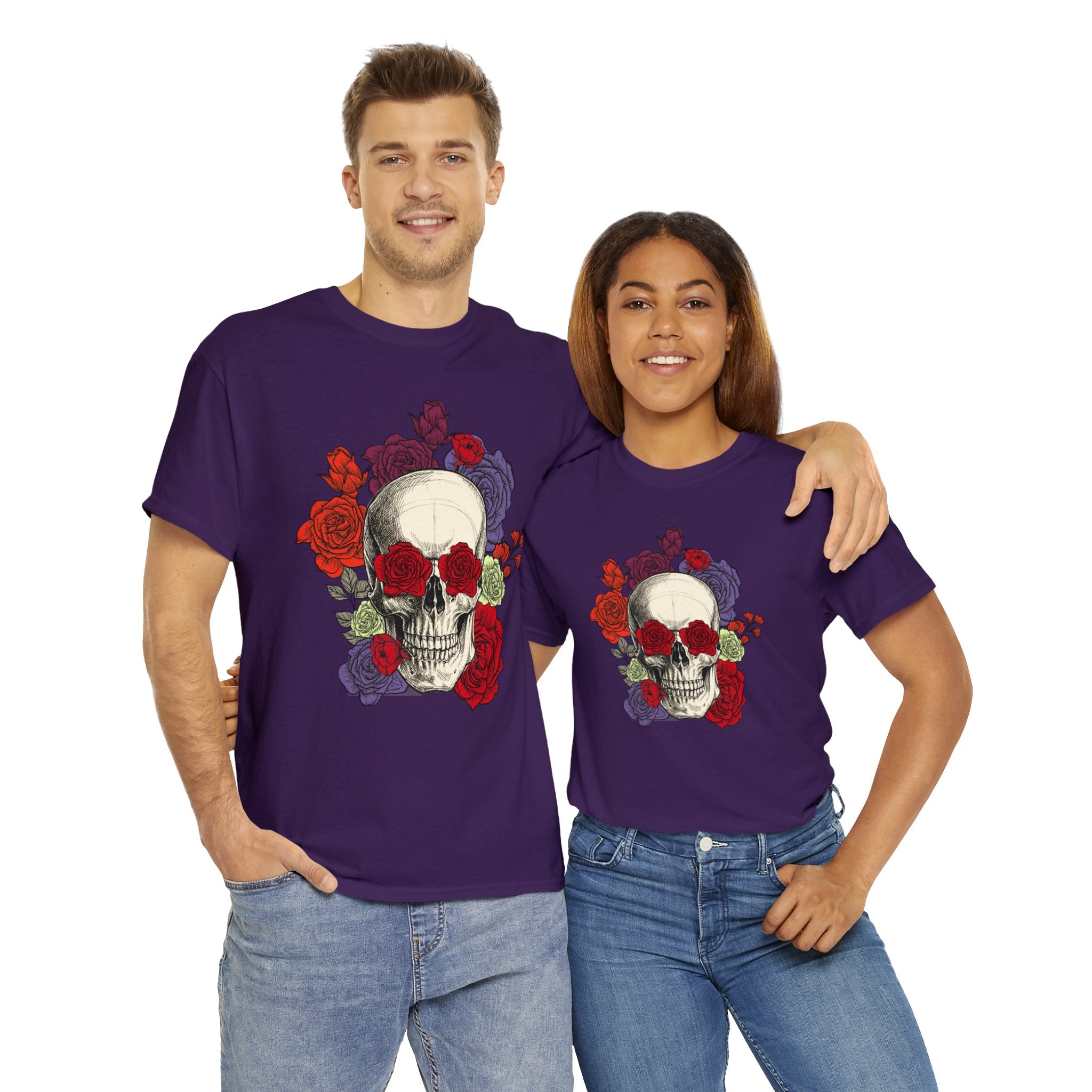 Skull T-Shirt: Skull with Roses
