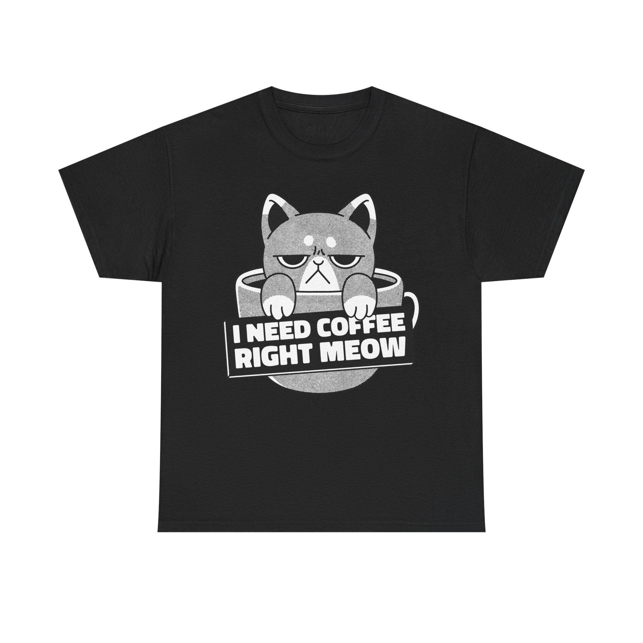 Cat T-Shirt: Coffee Right Meow