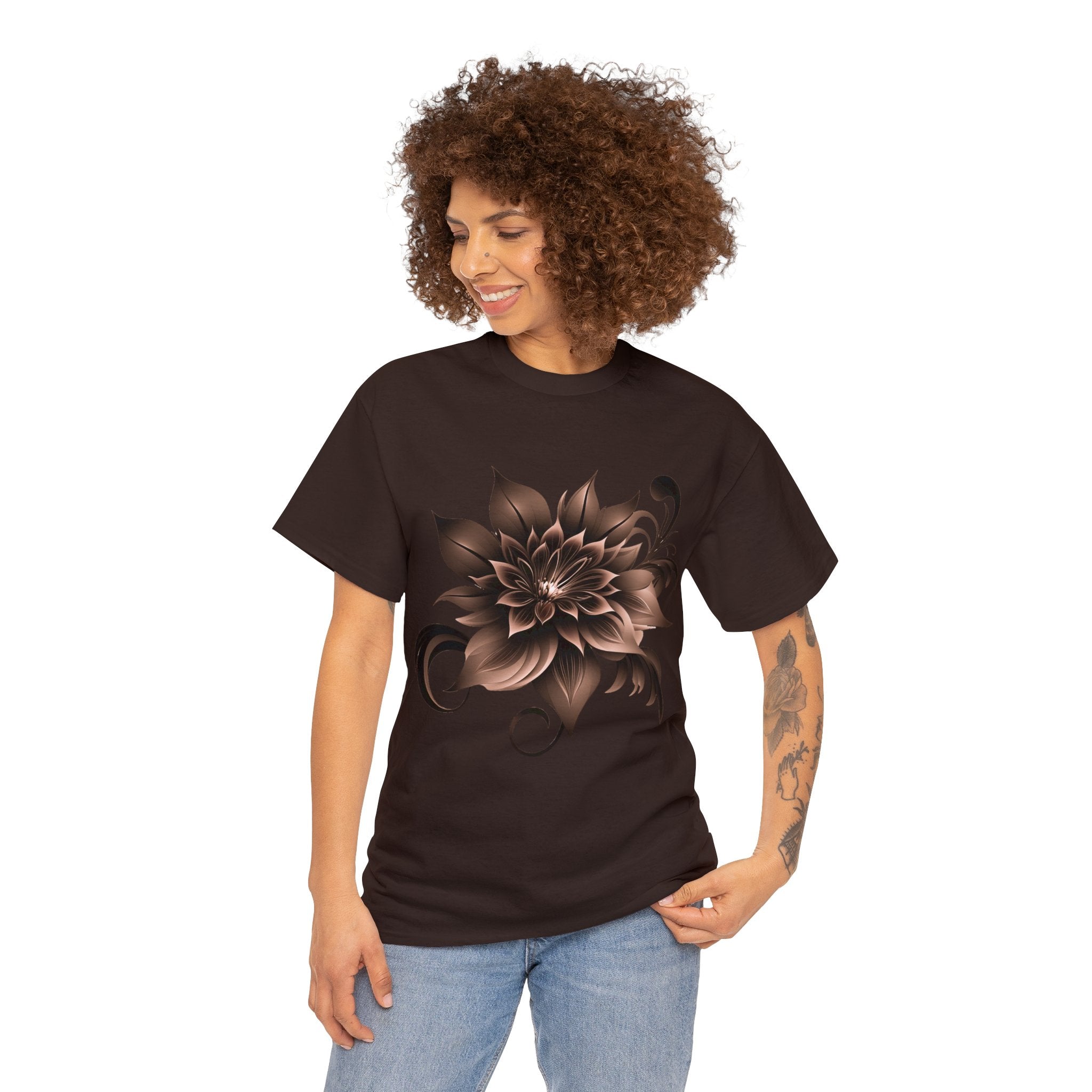 Summer T-Shirt: Brown Flower