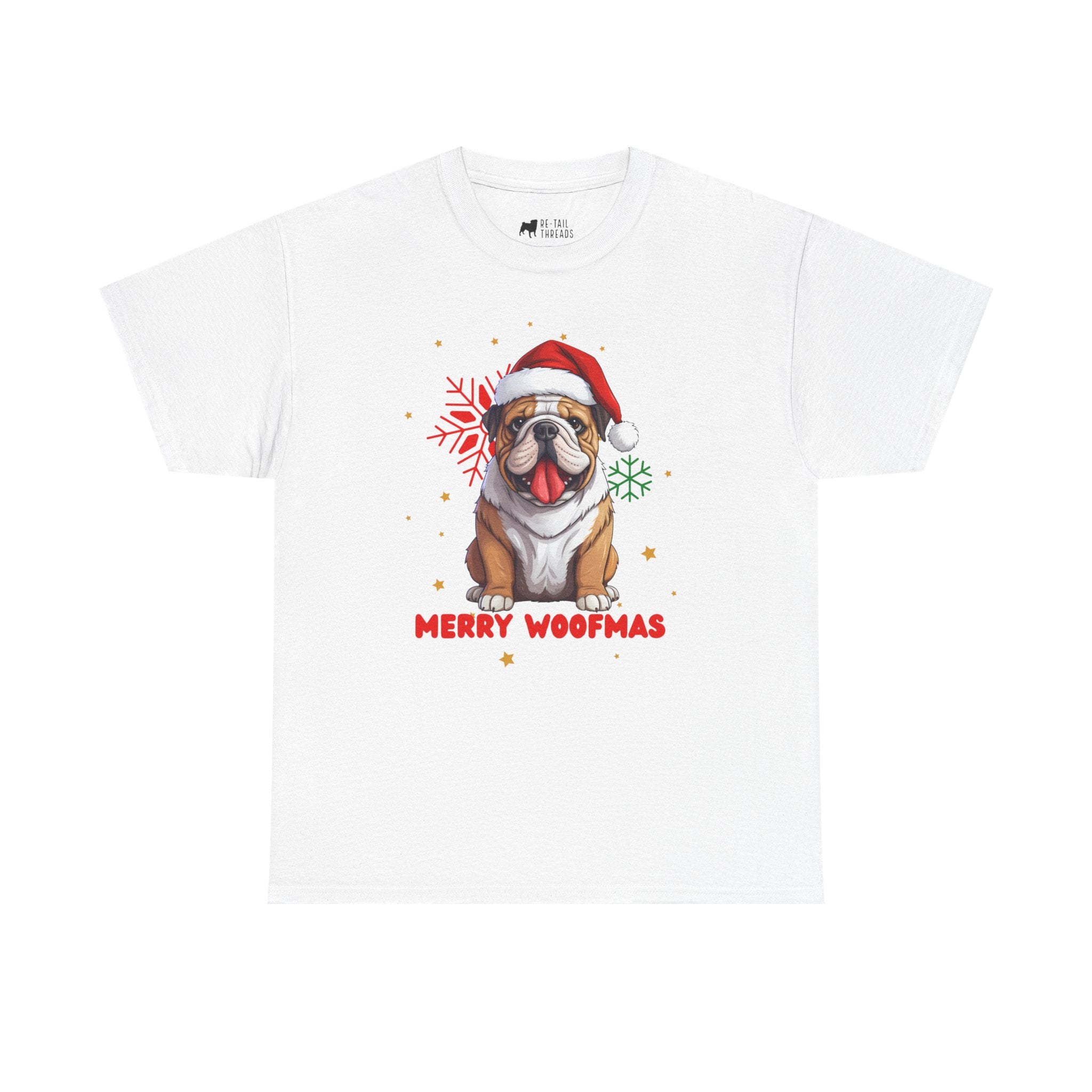 Christmas T-Shirt: Santa Hat English Bulldog