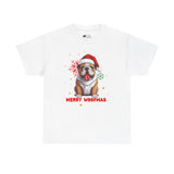 Christmas T-Shirt: Santa Hat English Bulldog