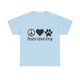 Dog T-Shirt: Peace Love Dog