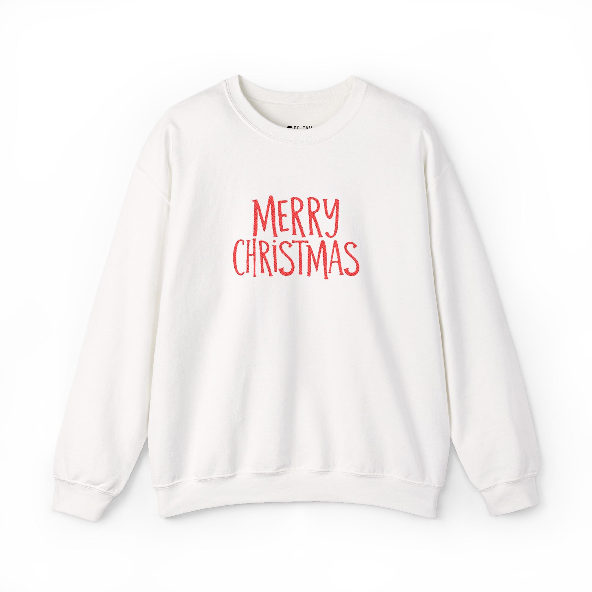 Embroidered Merry Christmas Crewneck Sweatshirt — Minimal Holiday Design