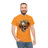 Skull T-Shirt: Skull and Sunflowers