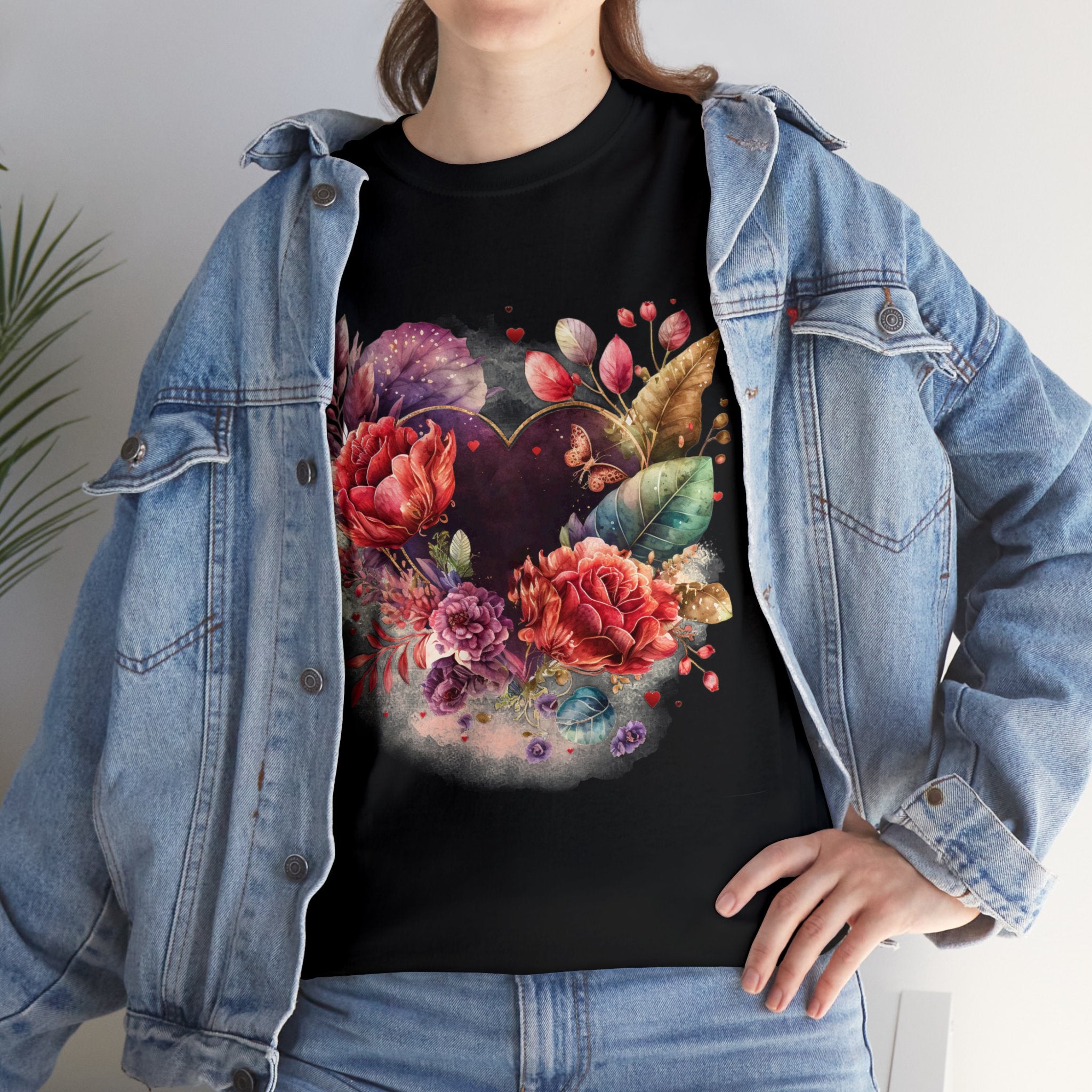 Love T-Shirt: Whimsical Heart with Roses