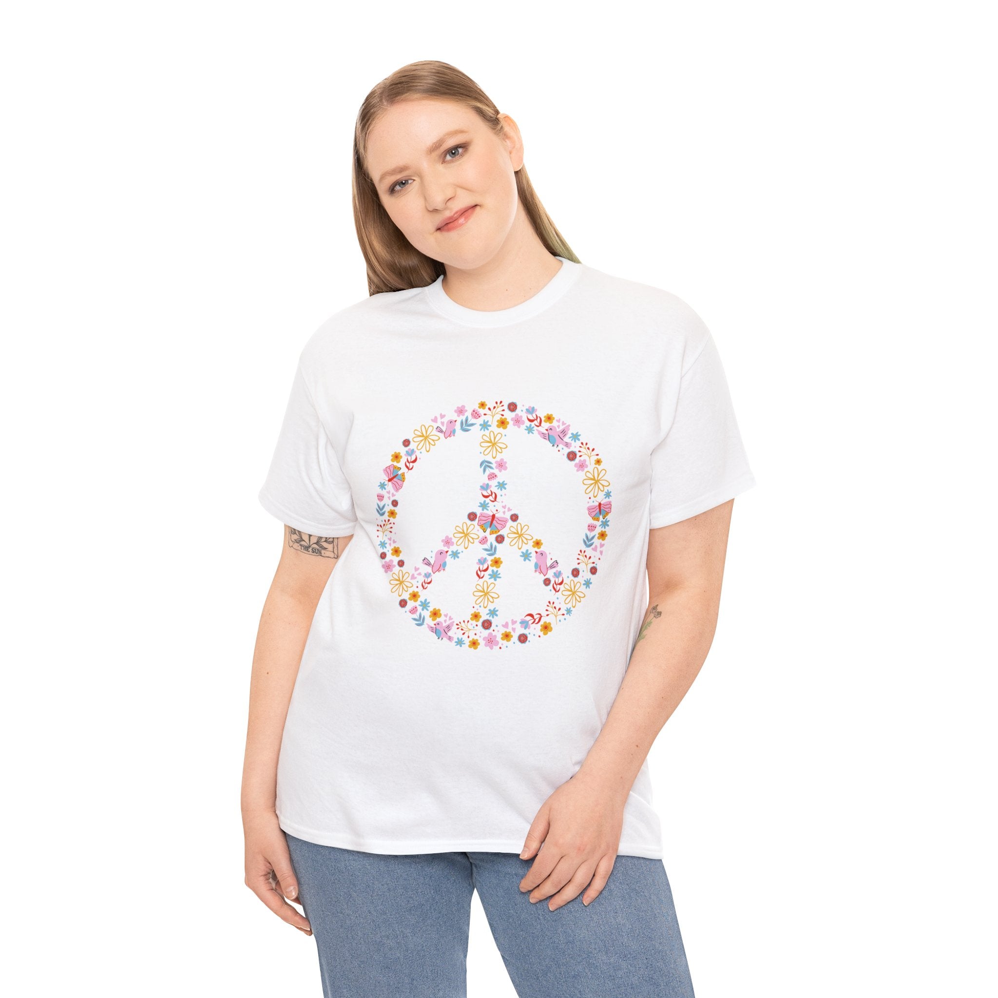 Summer T-Shirt: Flowery Peace Sign