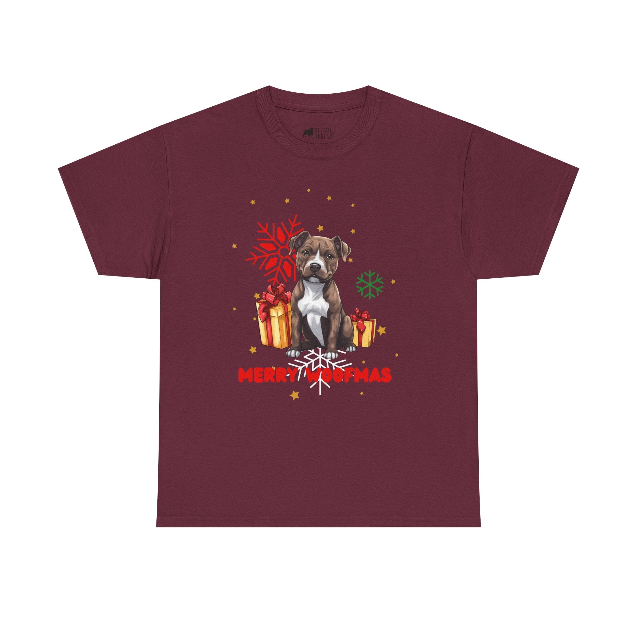 Christmas T-Shirt: Santa Hat Pit Bull #2
