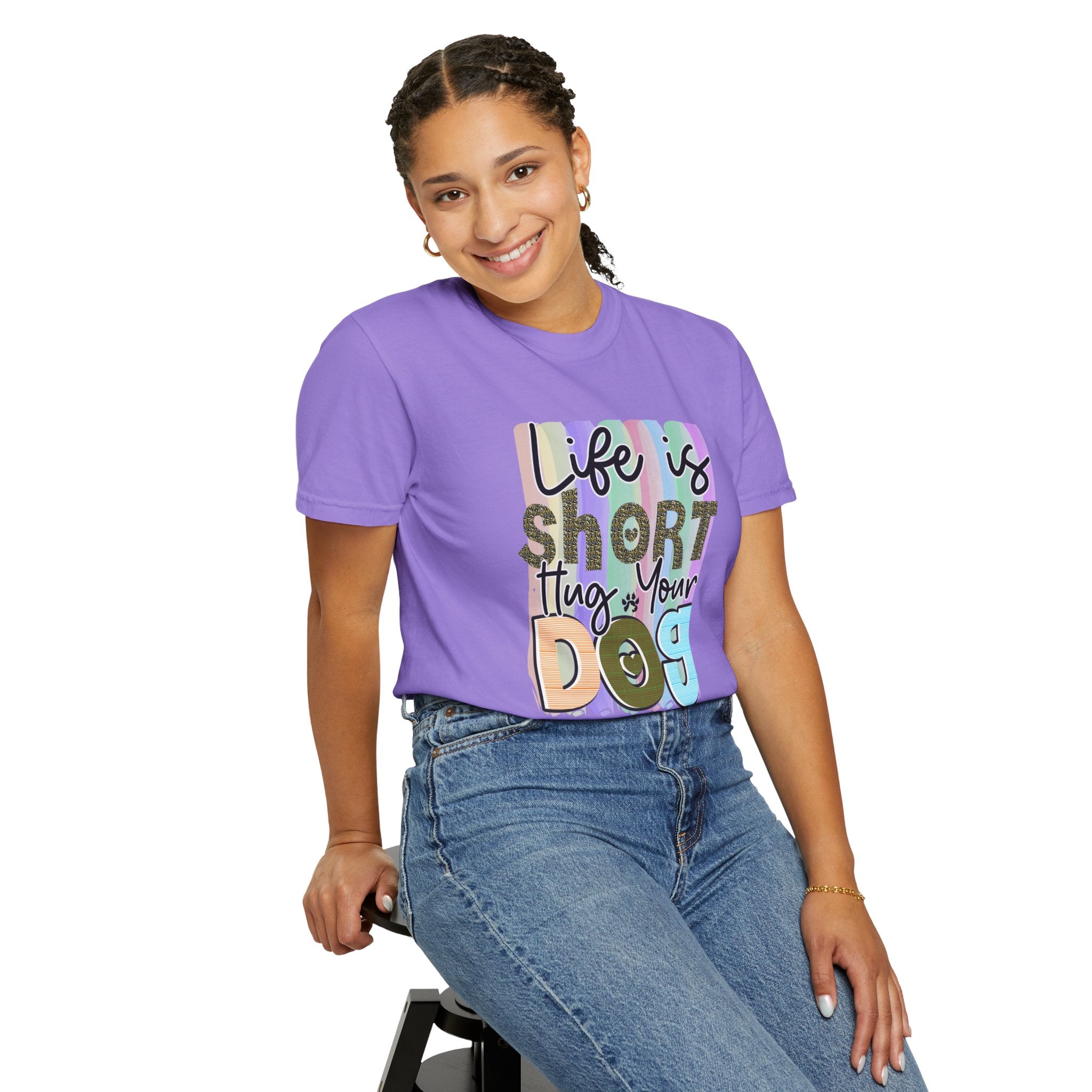 Dog T-Shirt: Life Is Short Hug Your Dog