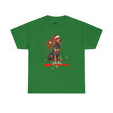 Christmas T-Shirt: Santa Hat Coonhound