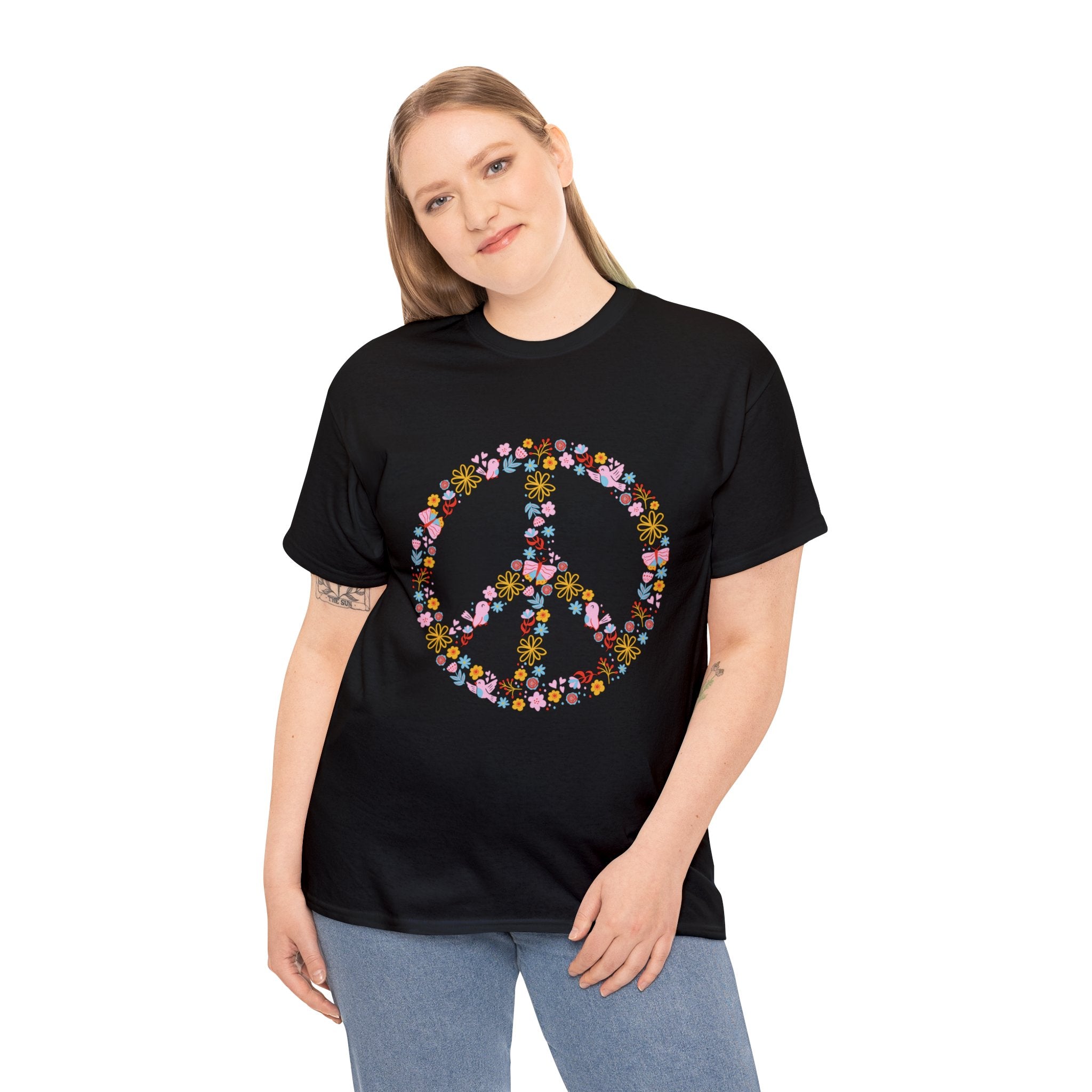 Summer T-Shirt: Flowery Peace Sign