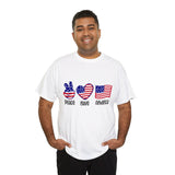 4th of July T-Shirt: Peace Love America