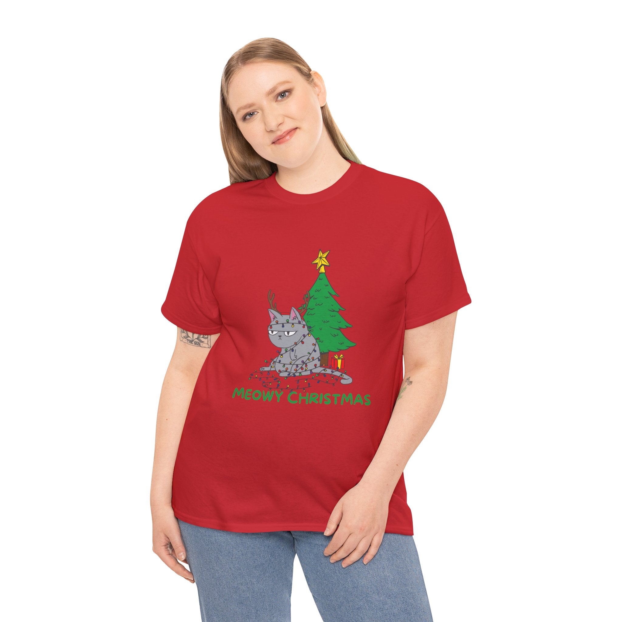 Christmas T-Shirt: Meowy Christmas Cat