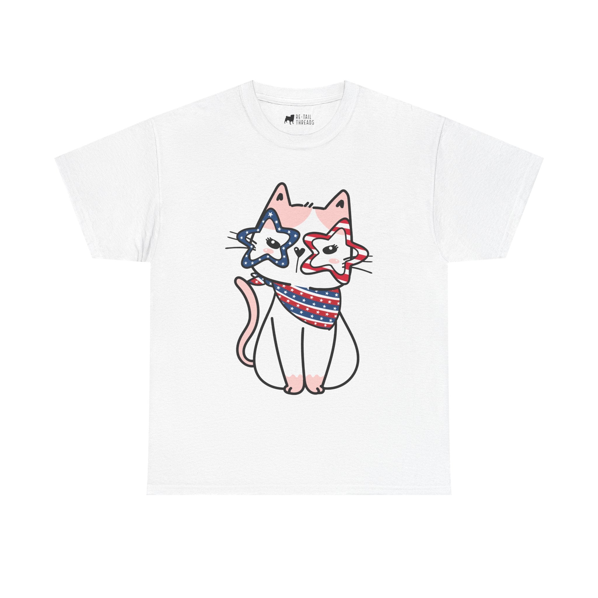 4th of July T-Shirt: Cat with Patriotic Glasses