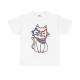 4th of July T-Shirt: Cat with Patriotic Glasses