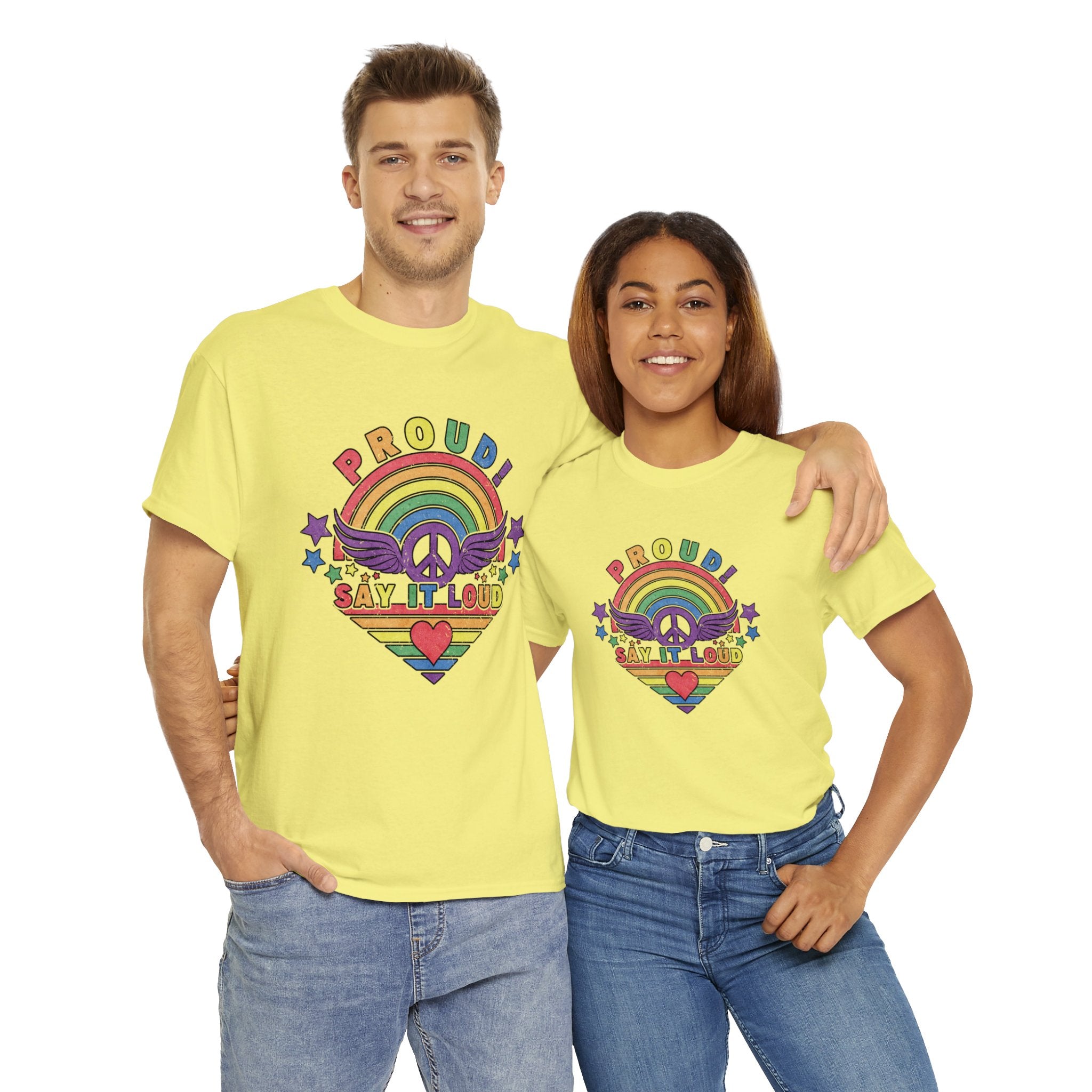 PRIDE T-Shirt: Say it Loud PRIDE Colors