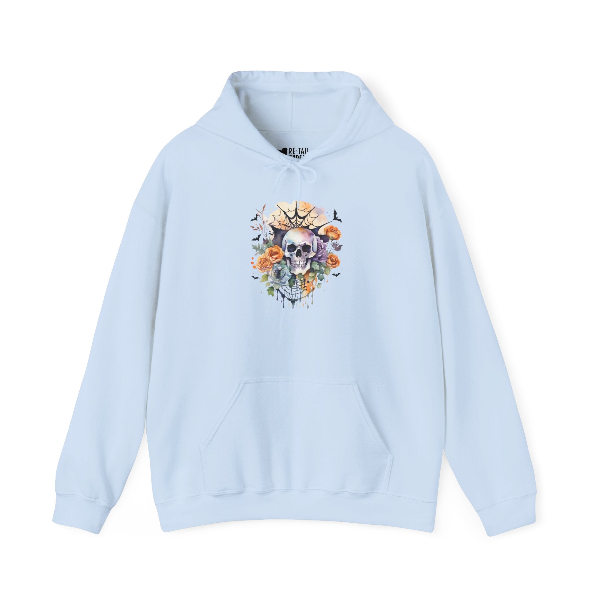 Halloween Hoodie: Skull and Flowers