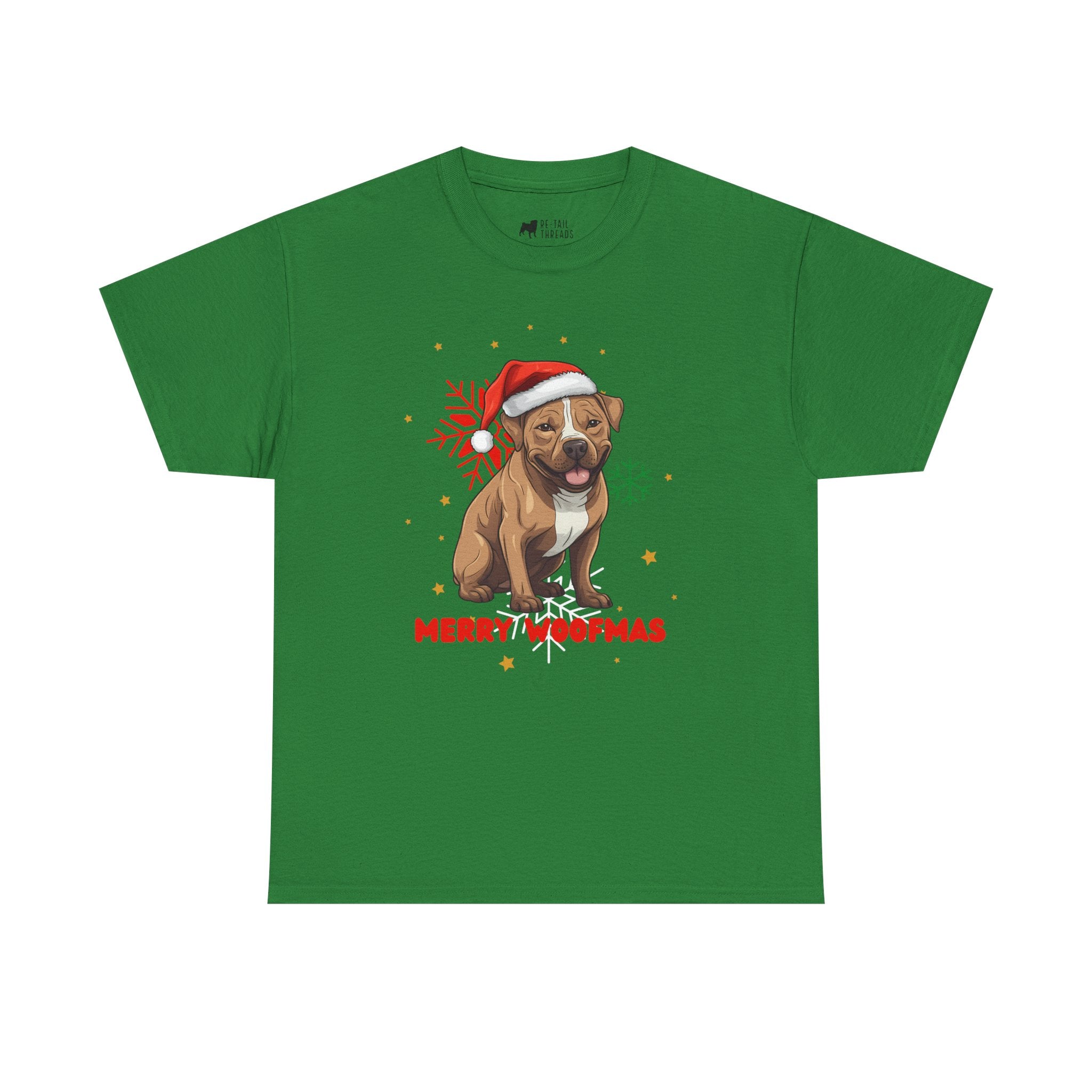 Christmas T-Shirt: Santa Hat Pit Bull #1
