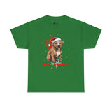 Christmas T-Shirt: Santa Hat Pit Bull #1