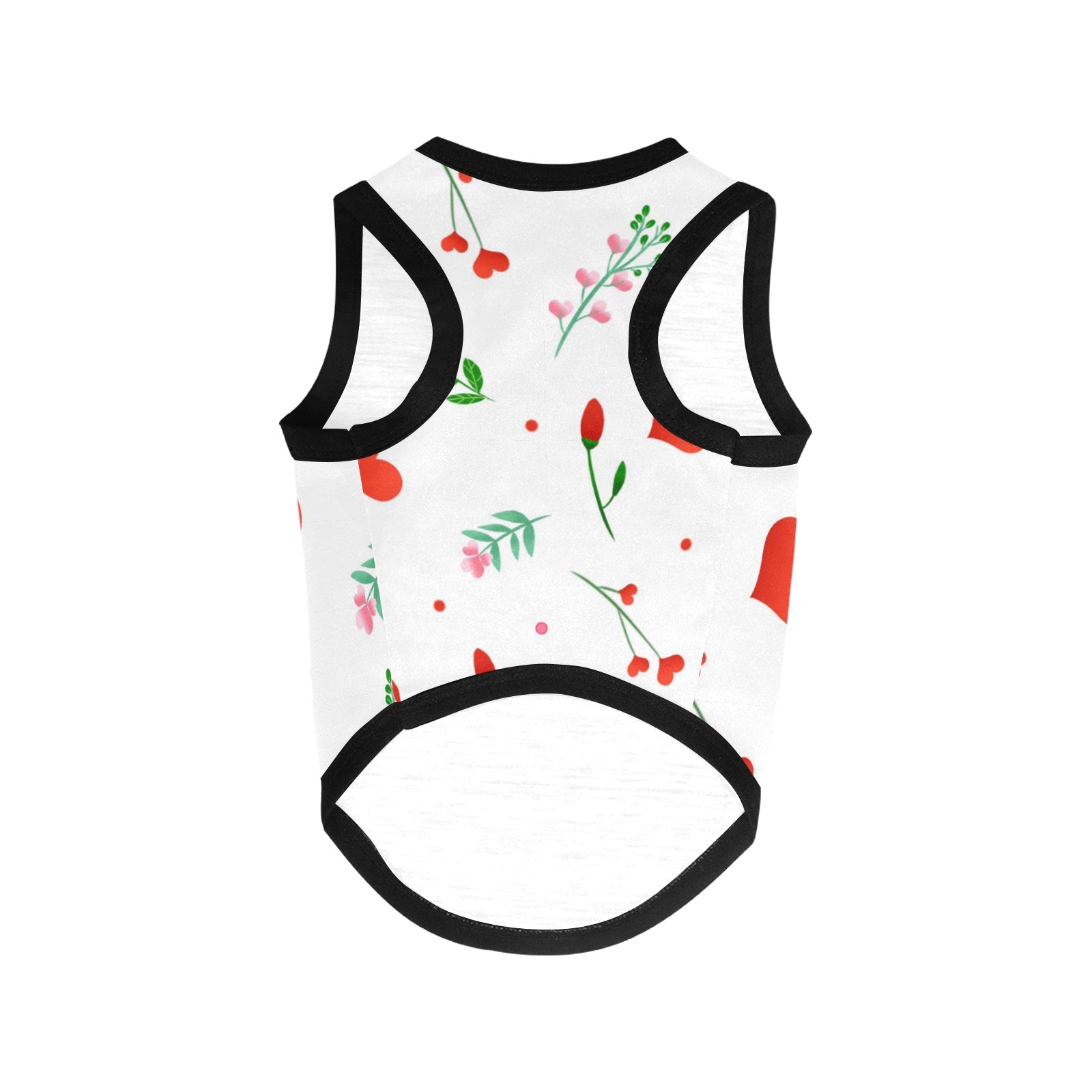 Hearts and Flowers Print Pet Tank Top