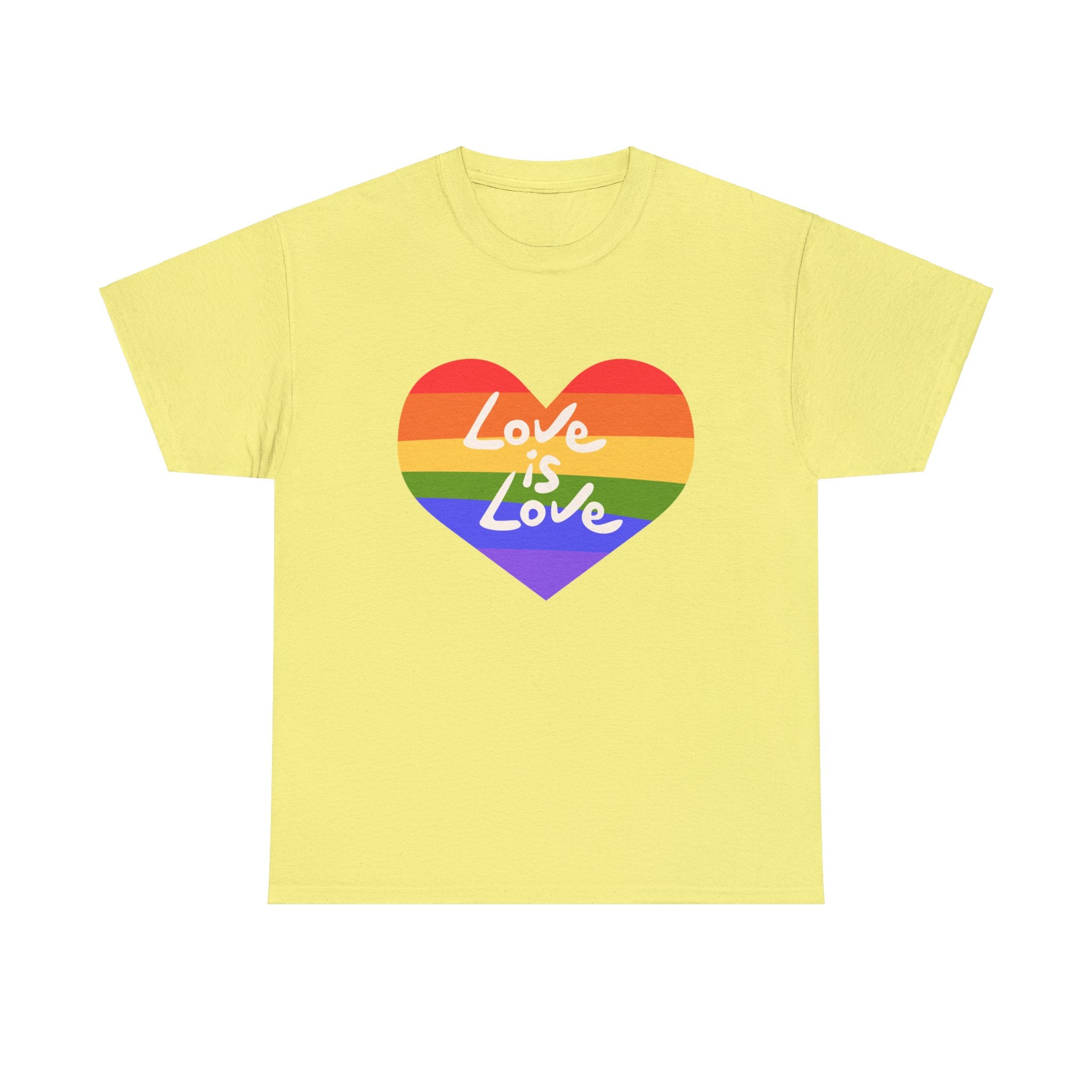 PRIDE T-Shirt: Love is Love Rainbow Heart