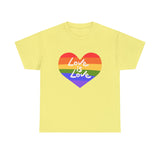 PRIDE T-Shirt: Love is Love Rainbow Heart