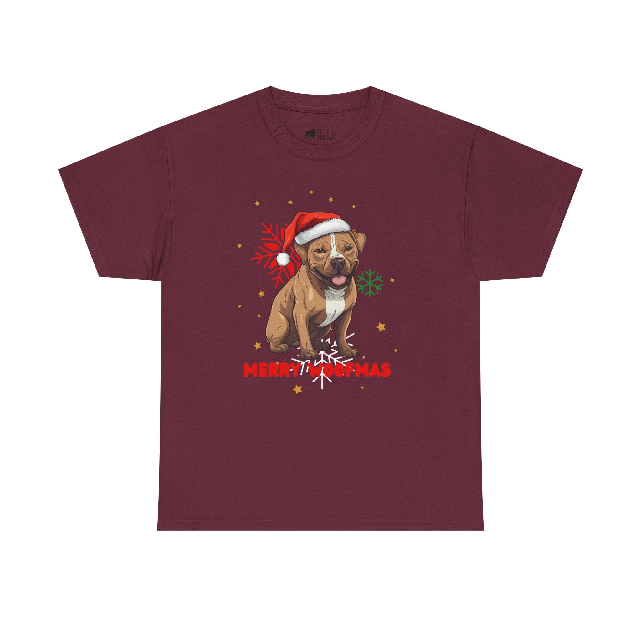 Christmas T-Shirt: Santa Hat Pit Bull #1