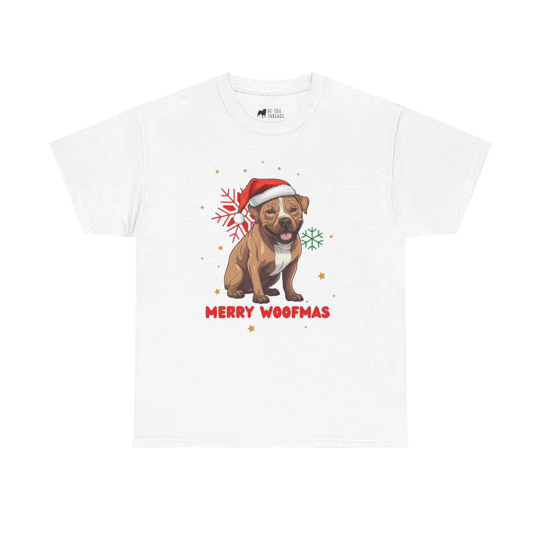 Christmas T-Shirt: Santa Hat Pit Bull #1