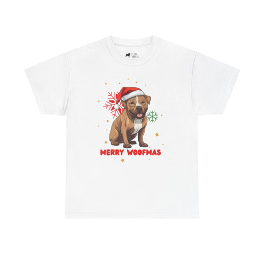 Christmas T-Shirt: Santa Hat Pit Bull #1