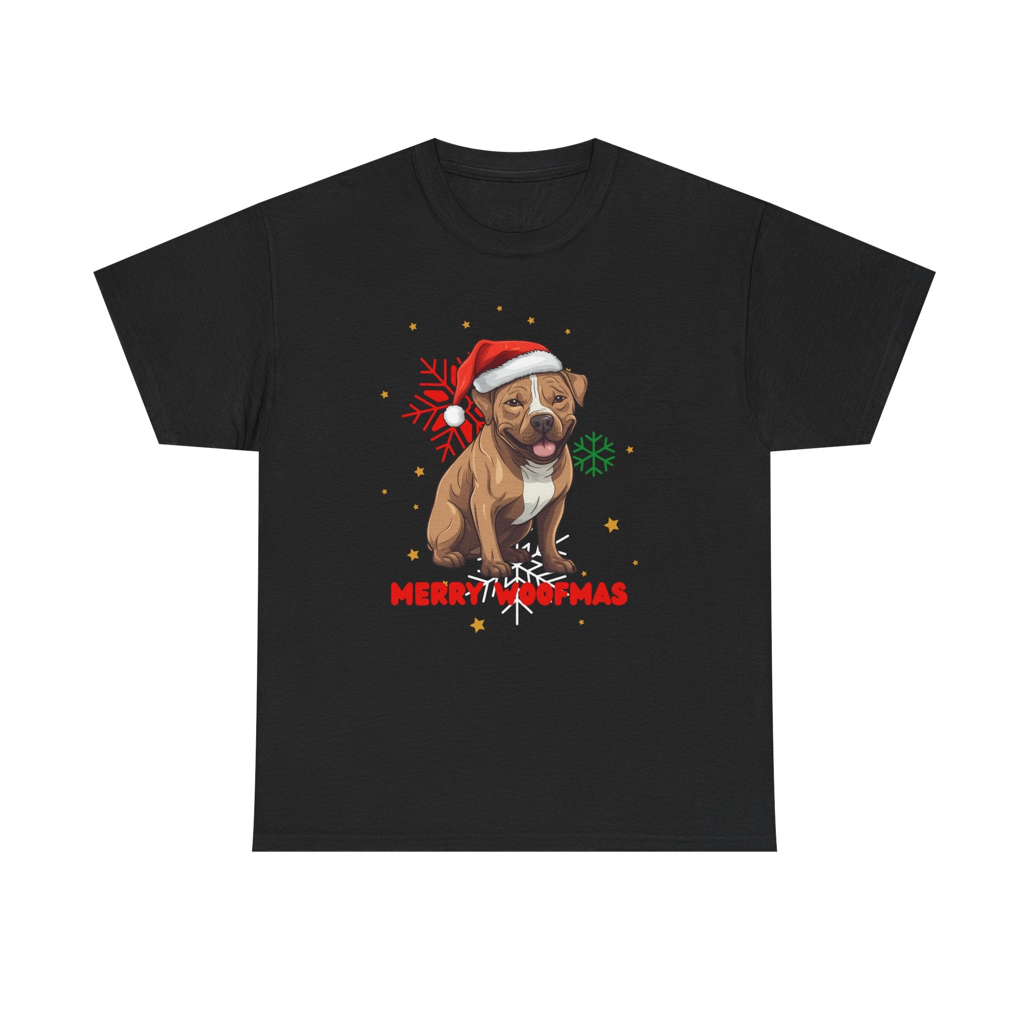 Christmas T-Shirt: Santa Hat Pit Bull #1