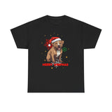 Christmas T-Shirt: Santa Hat Pit Bull #1