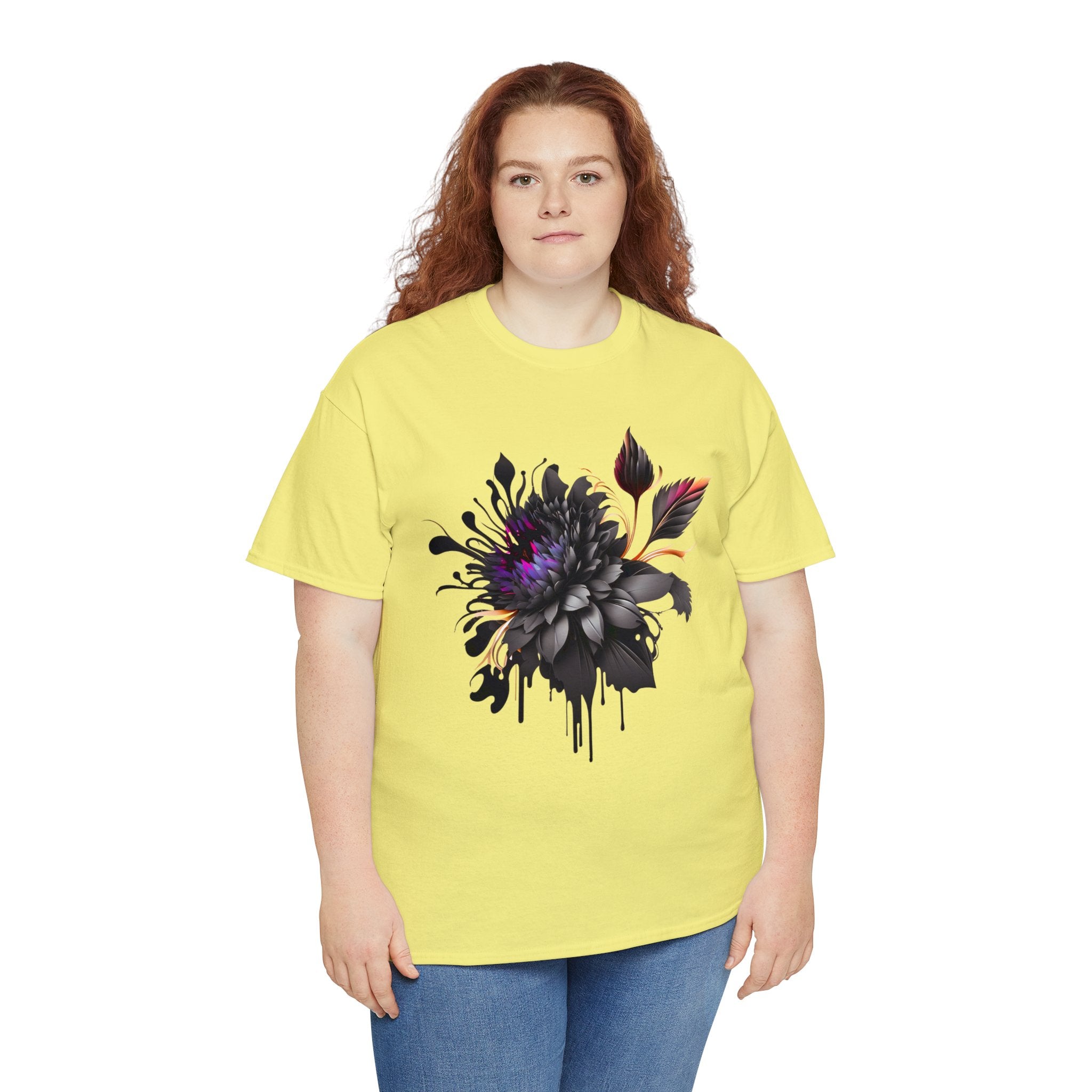 Summer T-Shirt: Black Flower