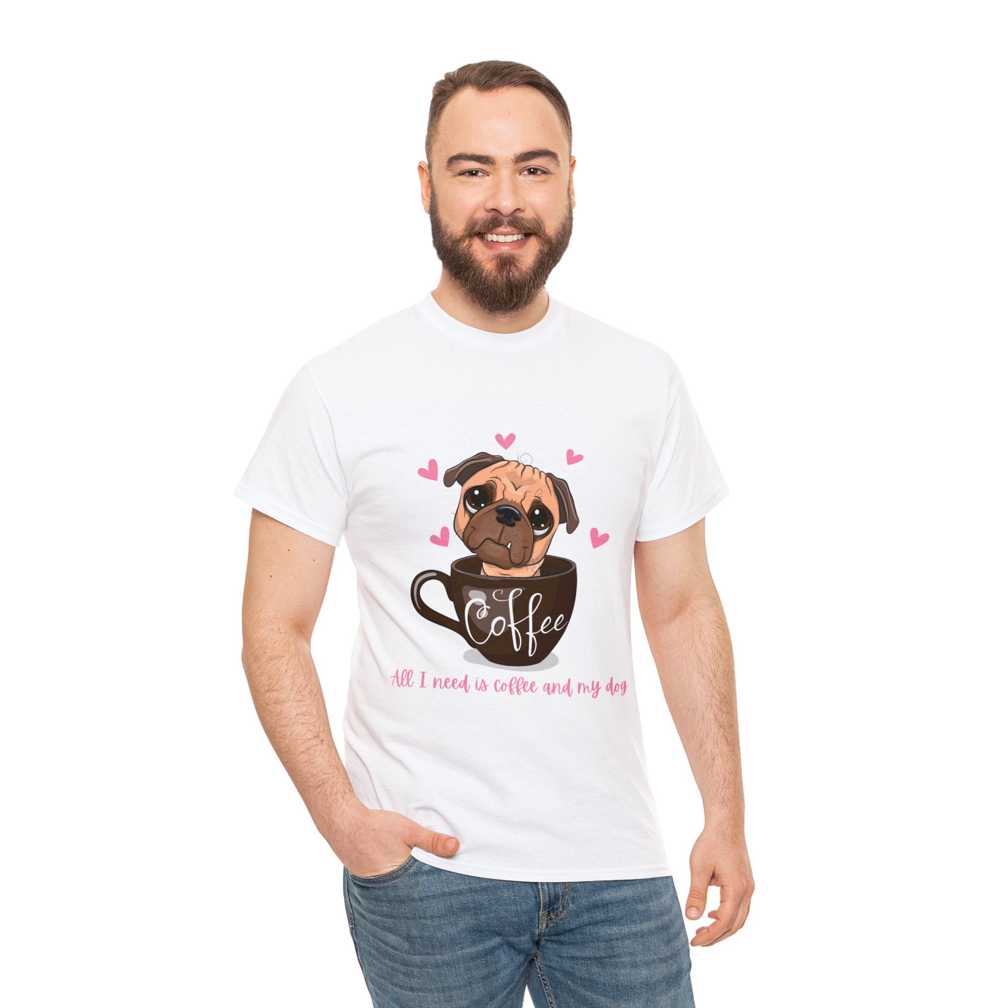 Pug T-Shirt: Coffee and My Dog