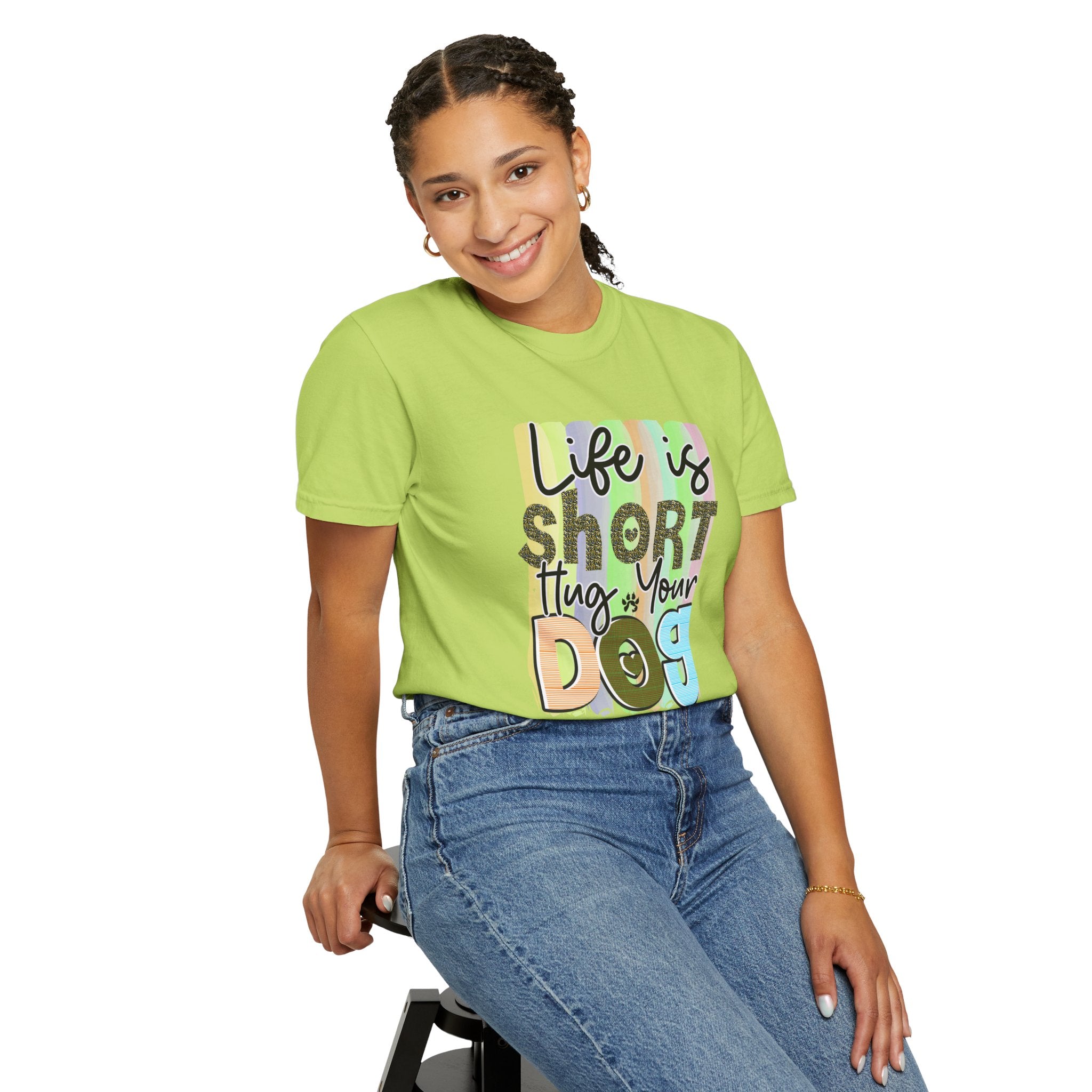 Dog T-Shirt: Life Is Short Hug Your Dog