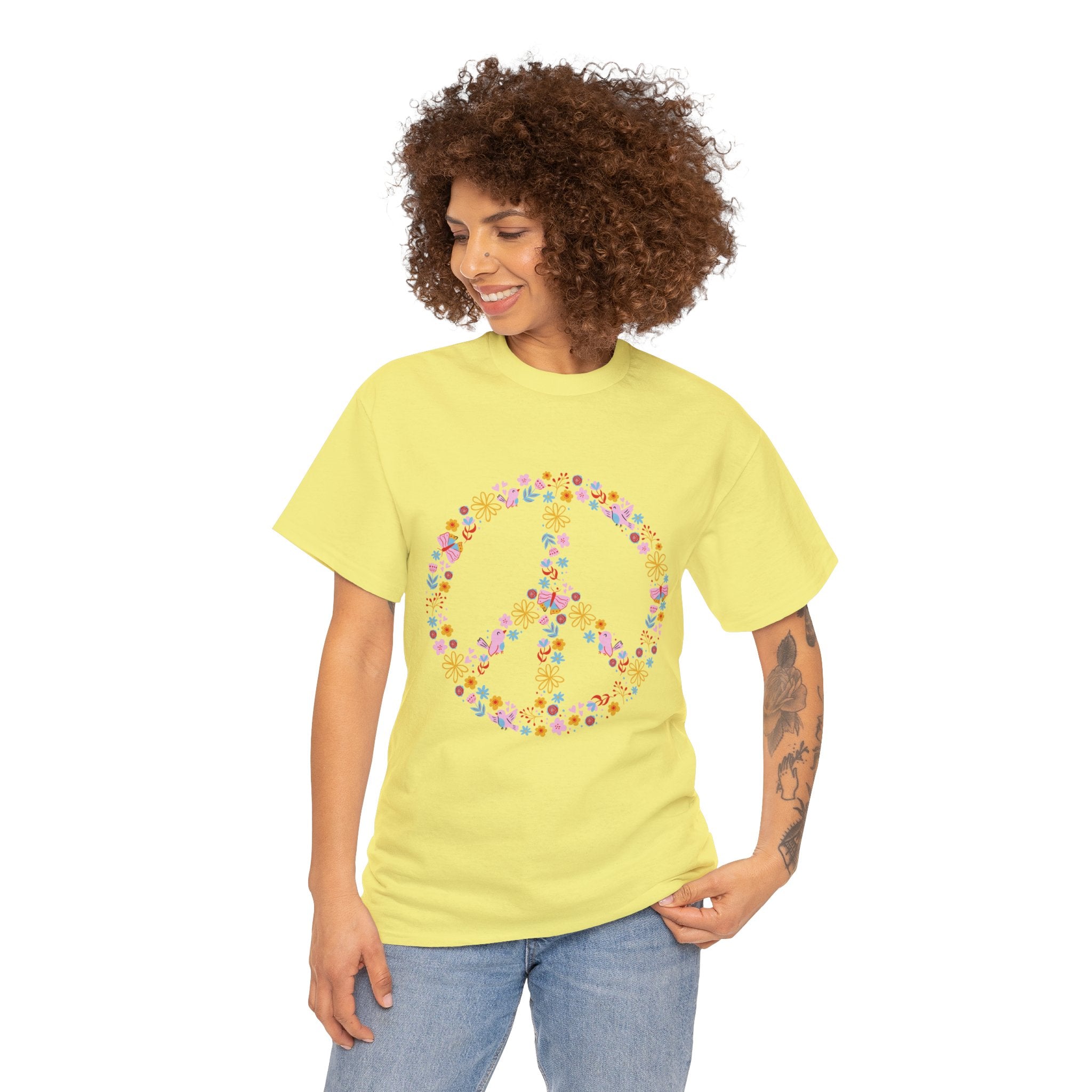 Summer T-Shirt: Flowery Peace Sign