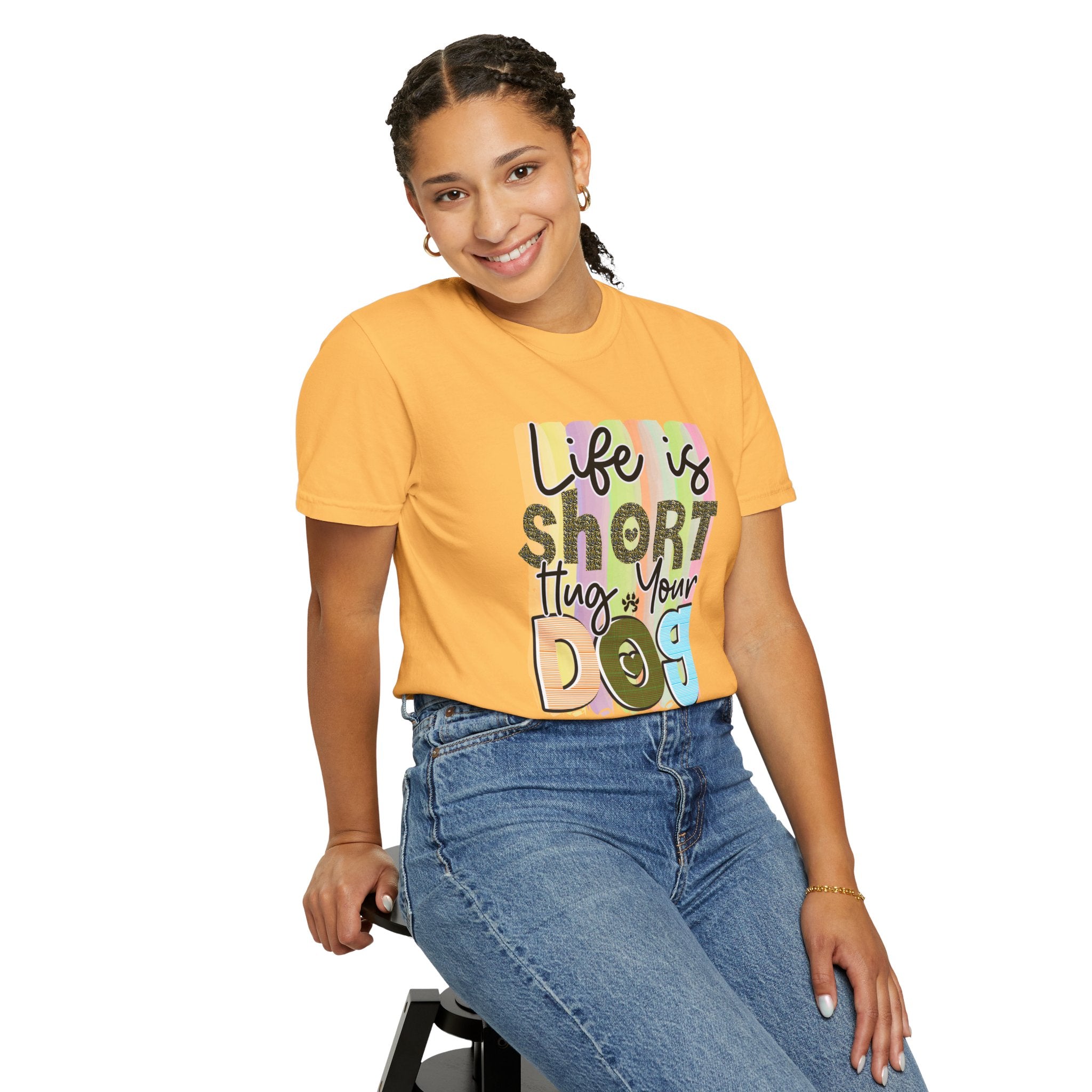 Dog T-Shirt: Life Is Short Hug Your Dog
